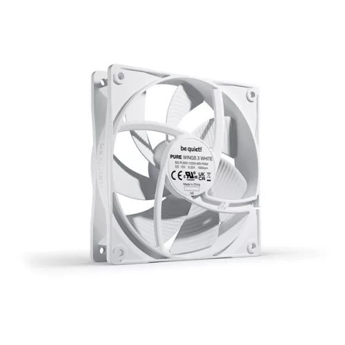 Be Quiet! Cooler 12cm - PURE WINGS 3 White 120mm PWM (1600rpm, 25,5dB, fehér)