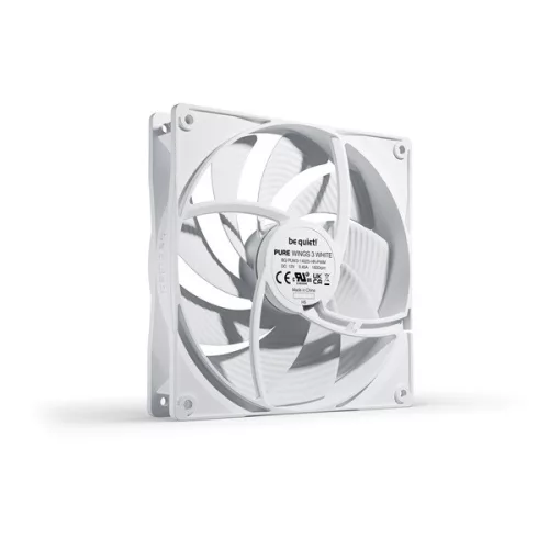 Be Quiet! Cooler 14cm - PURE WINGS 3 White 140mm PWM high-speed (1800rpm, 30,5dB, fehér)