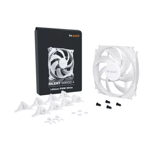 Be Quiet! Cooler 14cm - SILENT WINGS 4 White 140mm PWM (1100rpm, 13,6dB, fehér)