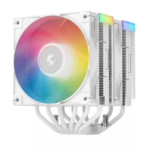 DeepCool CPU Cooler - AG620 WH ARGB V2 (29,4 dB; max, 115,32 m3/h; 4pin csatlakozó, 6 db heatpipe, 12cm, PWM, fehér)