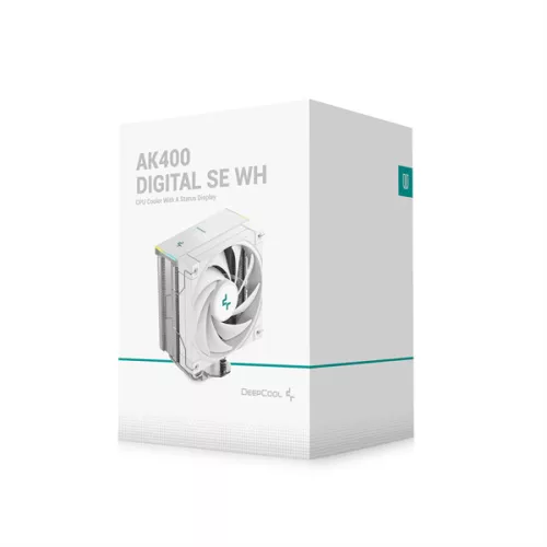 DeepCool CPU Cooler - AK400 DIGITAL SE WH (28 dB; max, 117,21 m3/h; 4pin csatlakozó, 4 db heatpipe, 12cm, PWM)