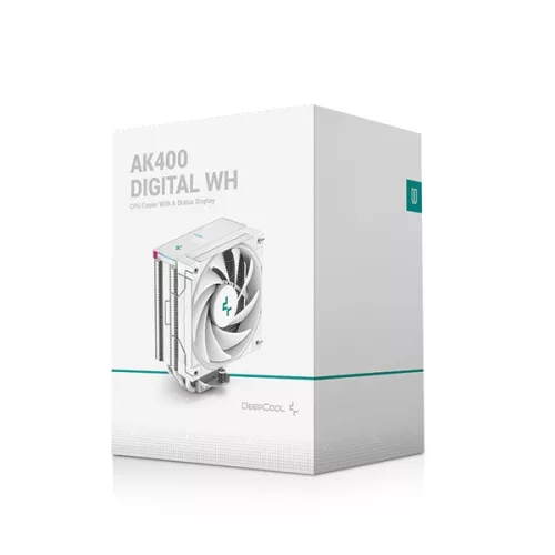 DeepCool CPU Cooler - AK400 Digital WH (28 dB; max, 117,21 m3/h; 4pin csatlakozó, 4 db heatpipe, 12cm, PWM, fehér)