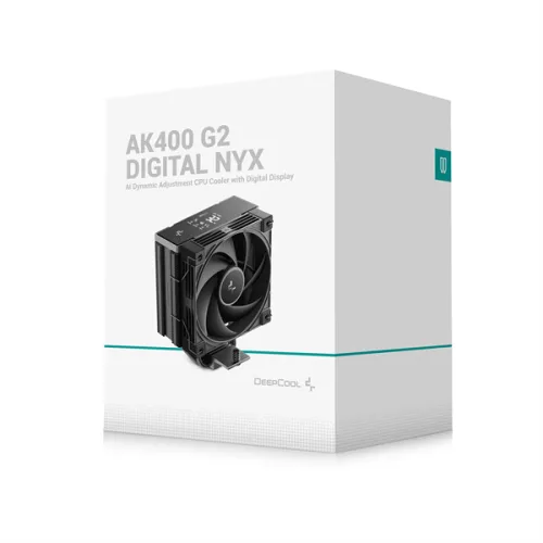 DeepCool CPU Cooler - AK400 G2 DIGITAL NYX (31,45 dB; max, 107,7 m3/h; 4pin csatlakozó, 4 db heatpipe, 12cm, PWM)
