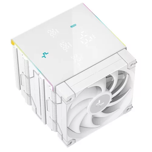 DeepCool CPU Cooler - AK620 DIGITAL PRO WH (25 dB; max, 103,45 m3/h; 4pin csatlakozó, 6 db heatpipe, 2x12cm, PWM, fehér)