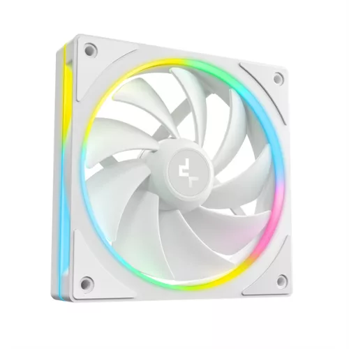 DeepCool Cooler 12cm - FL12 SE WH (3in1) (28.67dB; max.86,20 m3/h; 3x12cm, 3pin; hydro bearing, ház hűtésre, RGB, PWM)