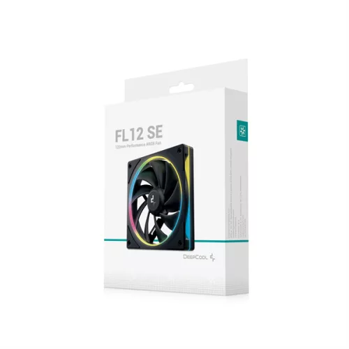 DeepCool Cooler 12cm - FL12 SE (28.67dB; max.86,20 m3/h; 12cm, 3pin csatlakozó; hydro bearing, ház hűtésre, RGB, PWM)