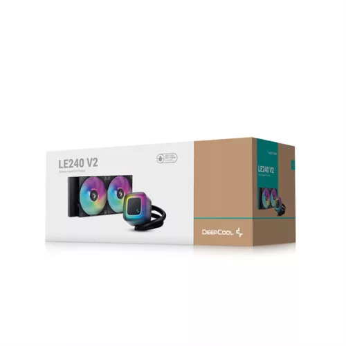 DeepCool CPU Water Cooler - LE240 V2 (max 31,6dB; max. 128,93 m3/h; 2x12cm, A-RGB LED)
