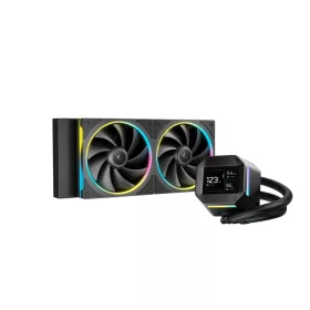   DeepCool CPU Water Cooler - LM240 (max 36.07dB; max. 112,52 m3/h; 2x12cm, LED kijelző, fekete)