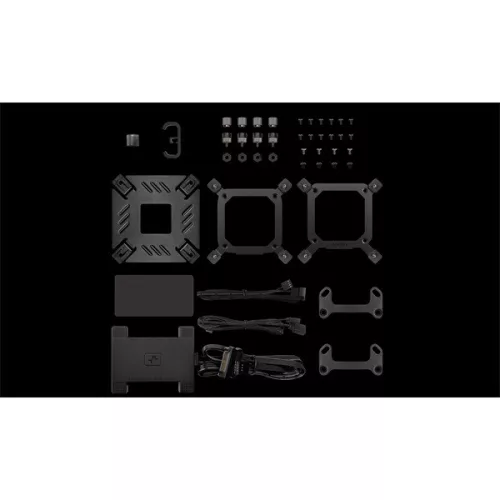DeepCool CPU Water Cooler - SPARTACUS 360 (max 32,23dB; max. 135,73 m3/h; 3x12cm, LED kijelző, fekete)