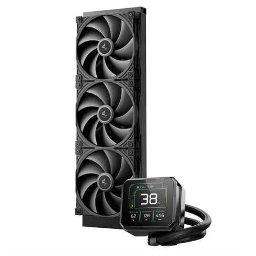 DeepCool CPU Water Cooler - SPARTACUS 420 (32,69dB max;. 191,13 m3/h; 3x14cm, LED kijelző, fekete)