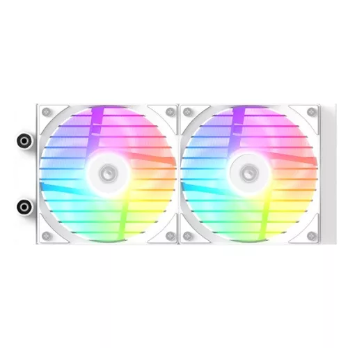 ID-Cooling CPU Water Cooler - FX240 LCD WHITE (27,2dB; max. 98,54 m3/h; 2x12cm, A-RGB, fehér)