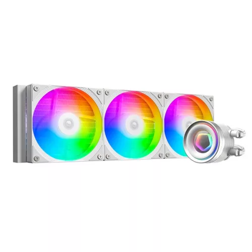 ID-Cooling CPU Water Cooler - FX360 INF WHITE (27.2ddB; max. 98,54 m3/h; 3x12cm, A-RGB, fehér)