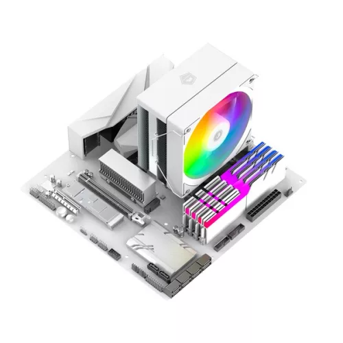 ID-Cooling CPU Cooler - SE-214-XT V2 ARGB WHITE (27,7dB; max. 98,54 m3/h; 4pin, 4 db heatpipe, 12cm, PWM, A-RGB, fehér)