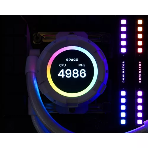 ID-Cooling CPU Water Cooler - Space SL360 XE WHITE (35,2dB; max. 129,39 m3/h; 3x12cm, A-RGB LED, fehér)