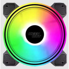   KEEP OUT Cooler 12cm - XFC-120DR ARGB (11-27dB, 1600RPM, 58CFM, 4-pin PWM + ARGB 5V 3-pin, ház hűtésre, ARGB) Fekete