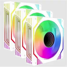   KEEP OUT Cooler 12cm - XFC-120DRMW ARGB (13-29dB, 1800RPM, 63CFM, 4-pin PWM + ARGB 5V 3-pin, ház hűtésre, ARGB) Fehér