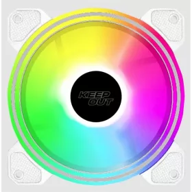   KEEP OUT Cooler 12cm - XFC-120DRW ARGB (11-27dB, 1600RPM, 58CFM, 4-pin PWM + ARGB 5V 3-pin, ház hűtésre, ARGB) Fehér