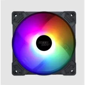   KEEP OUT Cooler 12cm - XFC-120F RGB (22dB, 1200RPM, 42CFM, 4pin + 3pin csatlakozó, ház hűtésre, RGB) Fekete