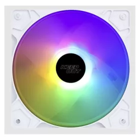   KEEP OUT Cooler 12cm - XFC-120FW RGB (22dB, 1200RPM, 42CFM, 4pin + 3pin csatlakozó, ház hűtésre, RGB) Fehér