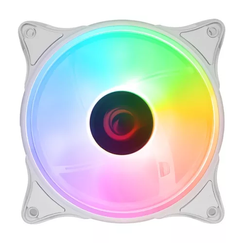 Rampage Cooler 12cm - GLARE F50 (64,56 m3/h, ház hűtésre, Rainbow LED, fehér)