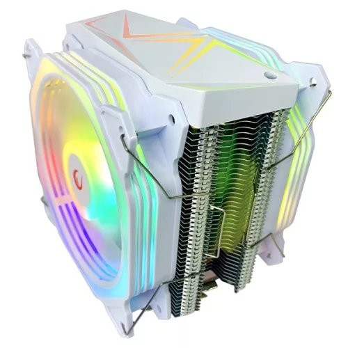 Rampage CPU Cooler - OCTAGON C60 (max 40dB, 96,84 m3/h, 4 pin csatlakozó, 2x12cm, A-RGB, LED, Fehér)