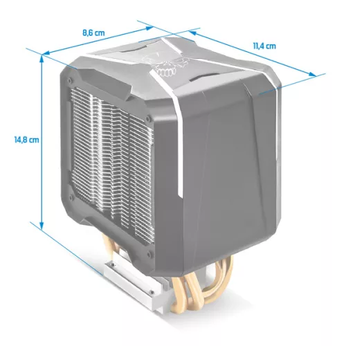 Spirit of Gamer CPU Cooler - CPU AIRCOOLER PRO ARGB (27dB; 1600 RPM; 1x12cm; aluminium/réz)