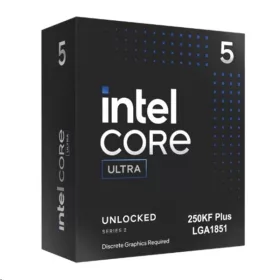   Intel Processzor - Core Ultra 5-250KF Plus (30M Cache, up to 5.30 GHz, 125W skt1851, Arrow Lake) BOX No Cooler, No VGA