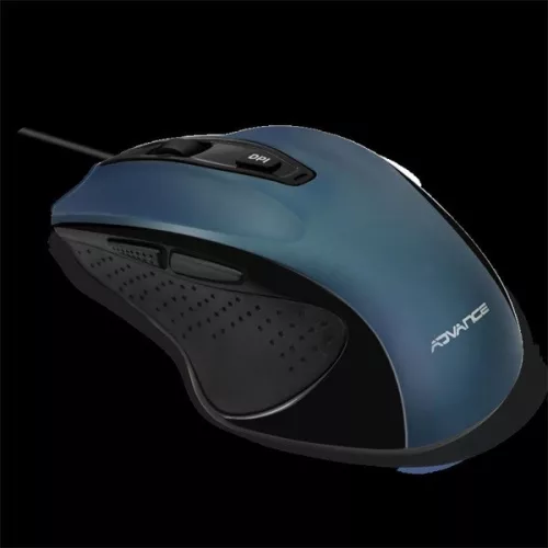 Advance Egér - SHAPE 6D (3200 DPI, 6 gomb, ergonomikus, kék)