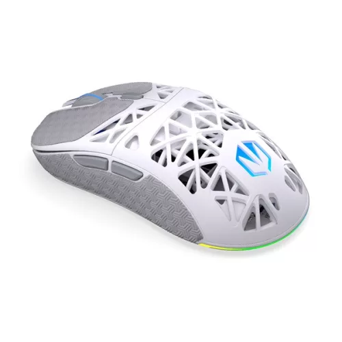 Endorfy Wireless Egér - LIV Plus Onyx White (Honeycomb, 26 000 DPI, ARGB, PixArt PAW3395, optikai, fehér) + dokkoló