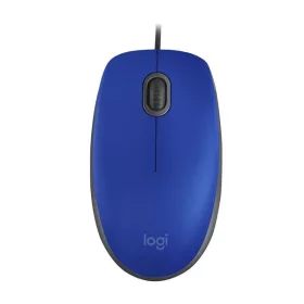   Logitech Egér - M110 (Vezetékes, Optikai, USB, 1000 DPI, kék)
