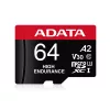 ADATA MicroSD kártya - 64GB microSDXC UHS-I U3 Class10 A2 V30S HIGH (R/W: 100/80 MB/s, 24/7 rögzítés) + adapter