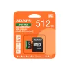 ADATA MicroSD kártya - 512GB microSDXC UHS-I U3 Class10 A2 V30 (R/W: 180/160 MB/s) + adapter