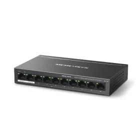   Mercusys Switch  PoE - MS110P (10 port 100Mbps; 8 af/at PoE+ port; 65W; 250m; fém ház)