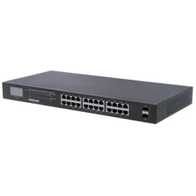   Manhattan Switch PoE - 24 port, 24db 1Gbps PoE++ 2 SFP, rack, LCD kijelző, 802.3at/af, 370W