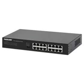   Manhattan Switch - 16 port, 1Gbps, asztali és rackes kialakítás, IEEE 802.3az, Fekete