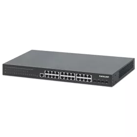   Manhattan Switch Menedzselhető PoE - 28 port, 24db 1Gbps PoE+ + 4db SFP+ Uplinks, 370W, Layer 2+/Layer 3 Lite