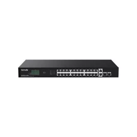   Tenda Switch PoE - TEG1128P-24-250W (24x1Gbps + 2x 1Gbps Uplink + 2x SFP;  24 af/at PoE+ port; 250W; rack-mount)