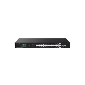   Tenda Switch PoE - TEG1128P-24-410W (24x1Gbps + 2x 1Gbps Uplink + 2x SFP;  24 af/at PoE+ port; 410W; rack-mount)