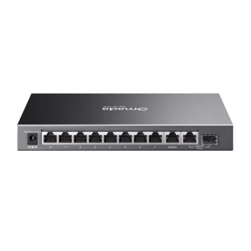 TP-Link Switch Menedzselhető PoE - ES210GP (Omada; 9x 1Gbps; 8x af/at PoE+ port; 1x SFP/RJ45 combo port; 63W)