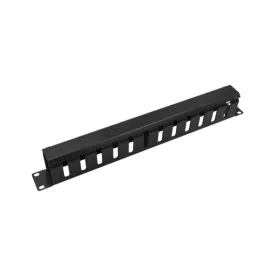   Walisec rackszekrény kiegészítő - CM-04 (Kábel rendező panel, Gyűrű panel fém takaróval, 1U(19"), fekete)