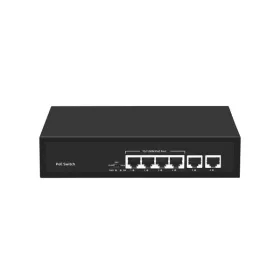   Walisec Switch  PoE - NS-PF04F20E (5port, 4x10/100 PoE Port, 2x10/100 Uplink, 65W, fekete)