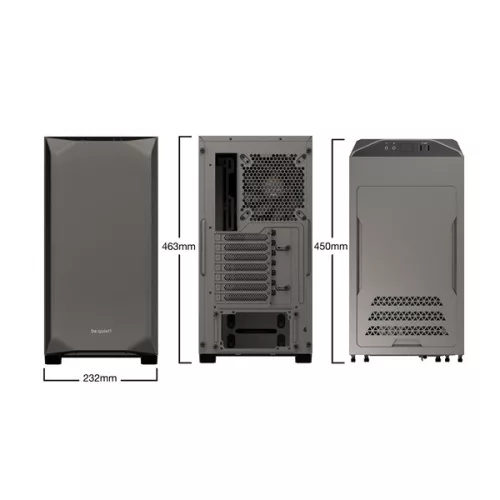 Be Quiet! Számítógépház - Pure Base 500 Metallic Grey (ATX, szürke)