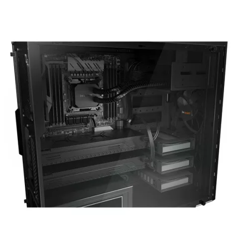 Be Quiet! Számítógépház - Pure Base 600 Window Black (ATX, edzett üveg oldallap, fekete)