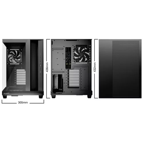 Be Quiet! Számítógépház - LIGHT BASE 500 Black (ATX, edzett üveg oldallap, fekete)