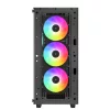 DeepCool Számítógépház - CC560 A-RGB V2 (fekete, ablakos, 4x12cm venti, Mini-ITX / Micro-ATX / ATX, 1xUSB3.0, 1xUSB2.0)