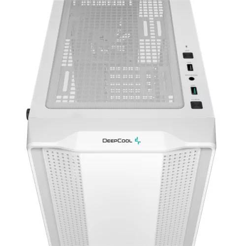 DeepCool Számítógépház - CC560 WHITE V2 (fehér, ablakos, 4x12cm LED venti, ATX, 1xUSB3.0, 1xUSB2.0, fehér)