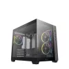 DeepCool Számítógépház - CG330 3F (fekete, ablakos, 3x12cm A-RGB, BTF, mATX, 2xUSB3.0, 1xUSB2.0)
