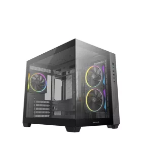   DeepCool Számítógépház - CG330 3F (fekete, ablakos, 3x12cm A-RGB, BTF, mATX, 2xUSB3.0, 1xUSB2.0)