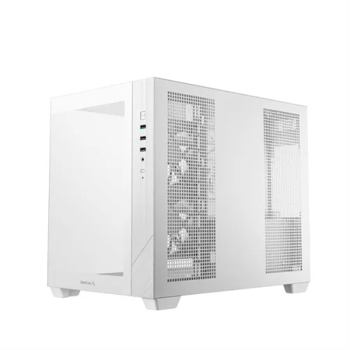 DeepCool Számítógépház - CG330 3F WH (fehér, ablakos, 3x12cm A-RGB, BTF, mATX, 2xUSB3.0, 1xUSB2.0)