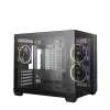 DeepCool Számítógépház - CG330 3F (fekete, ablakos, 3x12cm A-RGB, BTF, mATX, 2xUSB3.0, 1xUSB2.0)